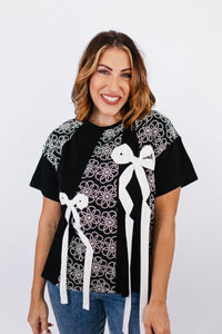 BLACK FRIDAY DEAL: Bow-Tied Beauty Top - Reg/Curvy - FINAL SALE