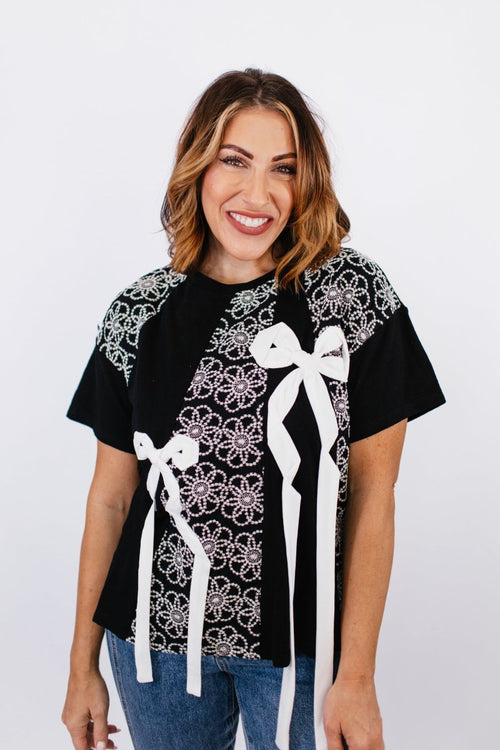Bow - Tied Beauty Top - Reg/Curvy - FINAL SALE - Macoma Boutique100 Short Sleeve