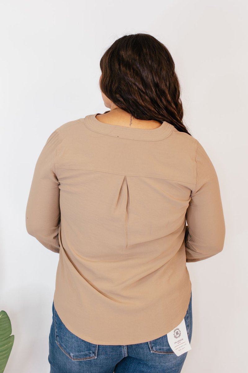 Breezy Button Top - Reg & Curvy - FINAL SALE - Macoma Boutique120 Long Sleeve