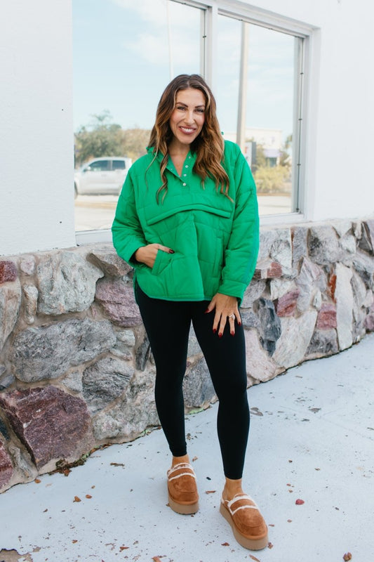 Bright Side Puffer Jacket In Green - Macoma Boutique240 Jackets/Blazers