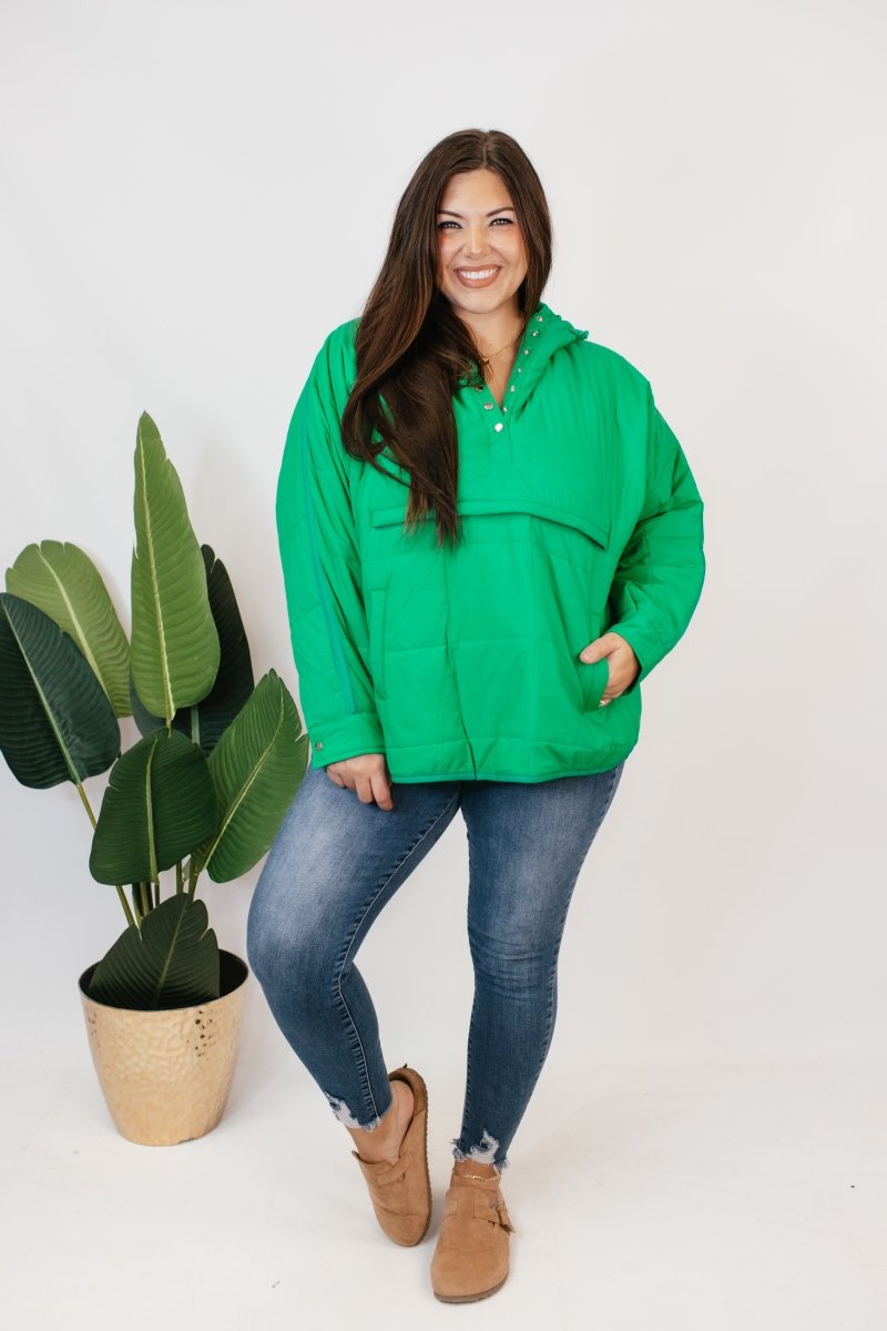 Bright Side Puffer Jacket In Green - Macoma Boutique240 Jackets/Blazers