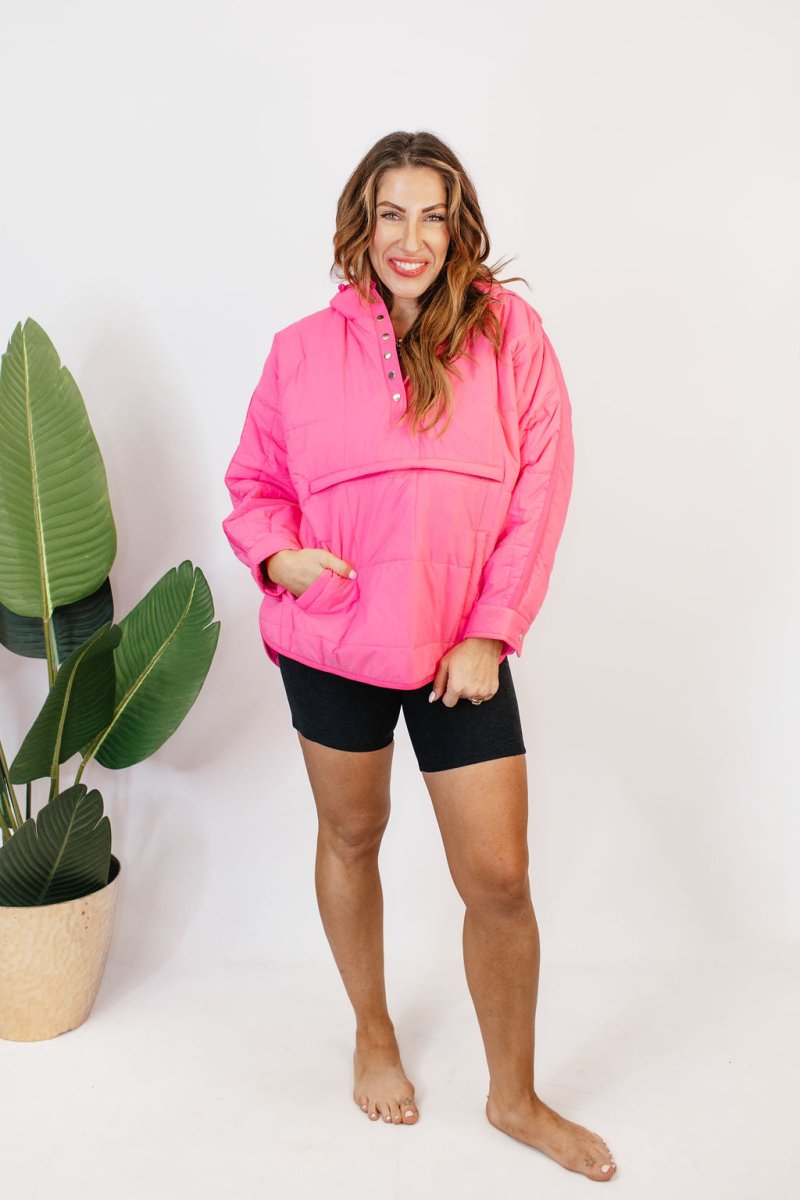 Bright Side Puffer Jacket In Pink - Reg & Curvy - Macoma Boutique240 Jackets/Blazers