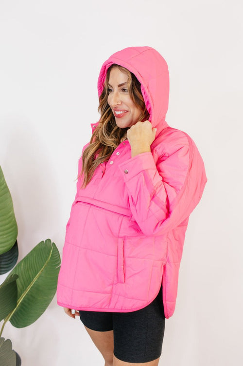 Bright Side Puffer Jacket In Pink - Reg & Curvy - Macoma Boutique240 Jackets/Blazers