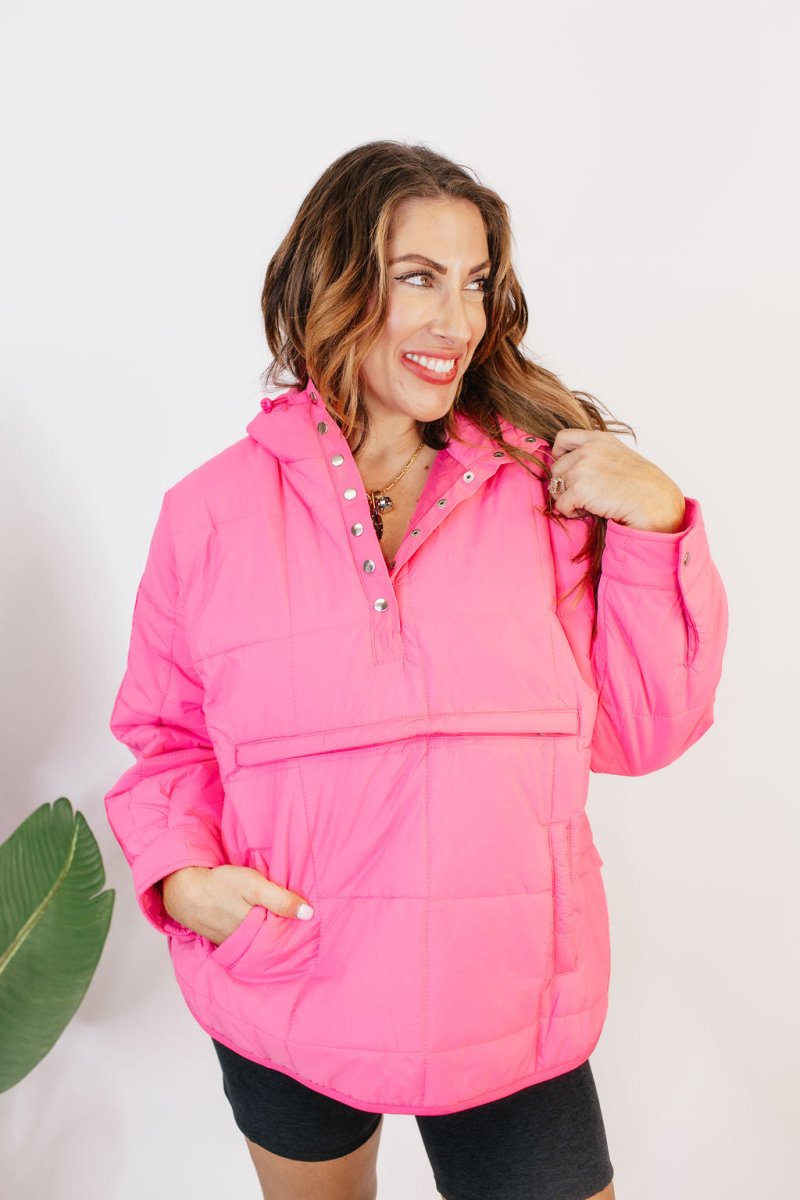 Bright Side Puffer Jacket In Pink - Reg & Curvy - Macoma Boutique240 Jackets/Blazers