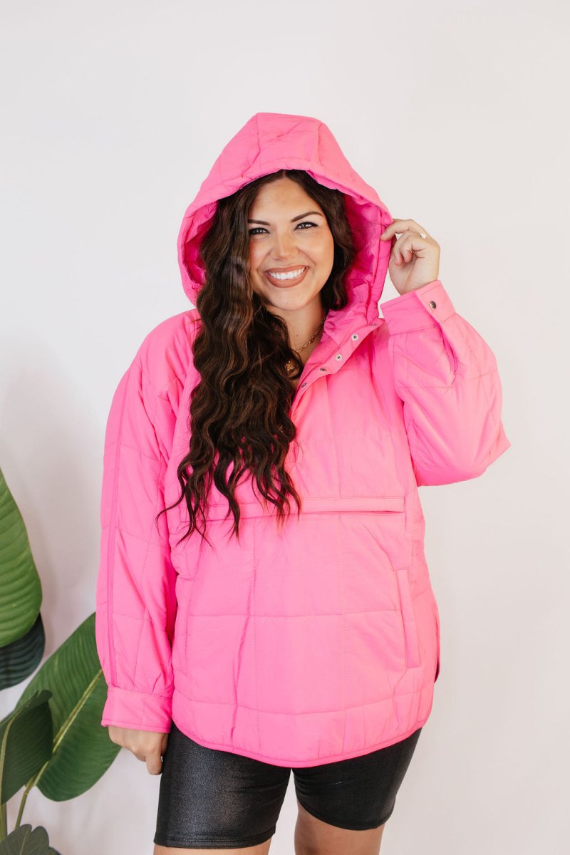 Bright Side Puffer Jacket In Pink - Reg & Curvy
