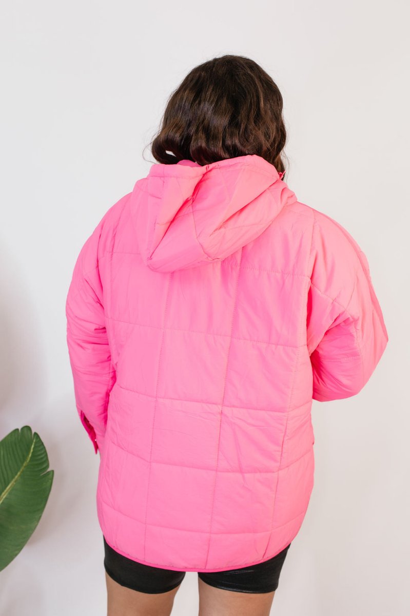 Bright Side Puffer Jacket In Pink - Reg & Curvy - Macoma Boutique240 Jackets/Blazers