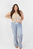 Button Down Vest in Latte - Reg/Curvy - FINAL SALE - Macoma Boutique110 Tanks