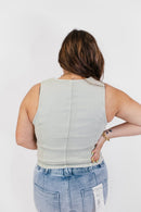 Button Down Vest in Pistachio - Reg/Curvy - FINAL SALE - Macoma Boutique110 Tanks