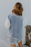 Buttoned Blooms Denim Shirt - Macoma Boutique240 Jackets/Blazers