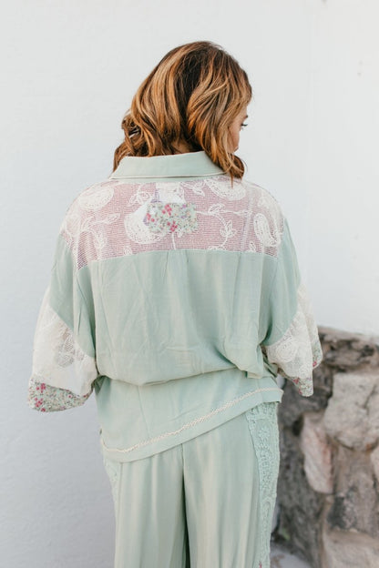 Buttons In A Row Top - Macoma Boutique100 Short Sleeve