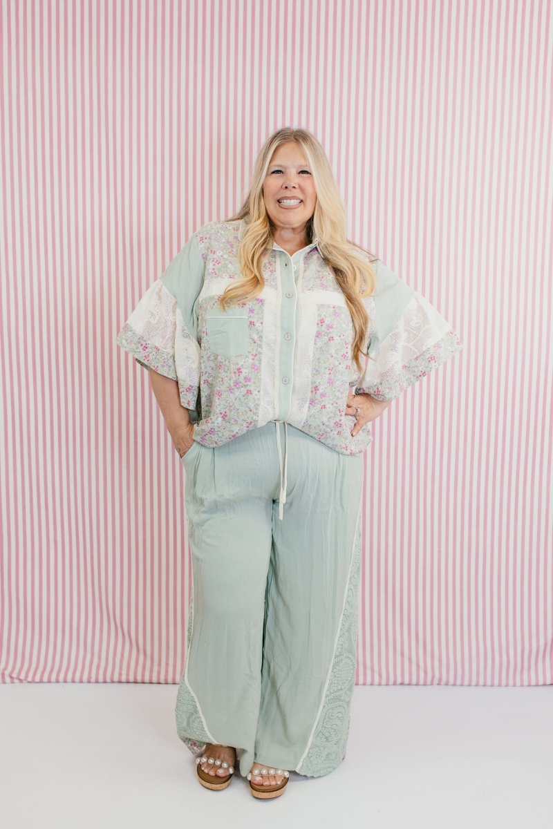 Buttons In A Row Top - Macoma Boutique100 Short Sleeve