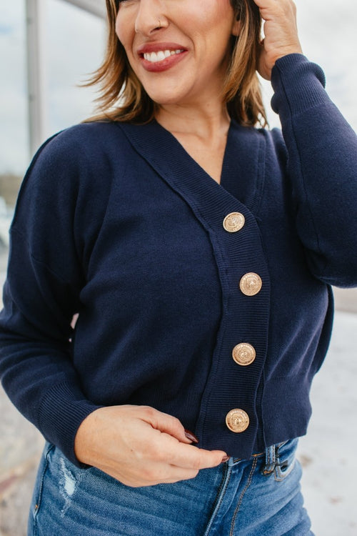 Cabernet Cozy Cardigan In Navy - Macoma Boutique220 Cardigans/Kimonos