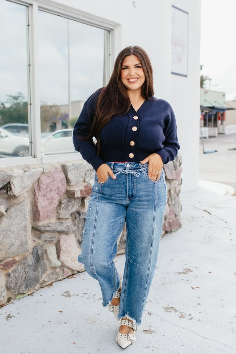 Cabernet Cozy Cardigan In Navy - Macoma Boutique220 Cardigans/Kimonos
