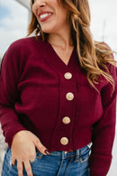 Cabernet Cozy Cardigan In Wine - Macoma Boutique220 Cardigans/Kimonos