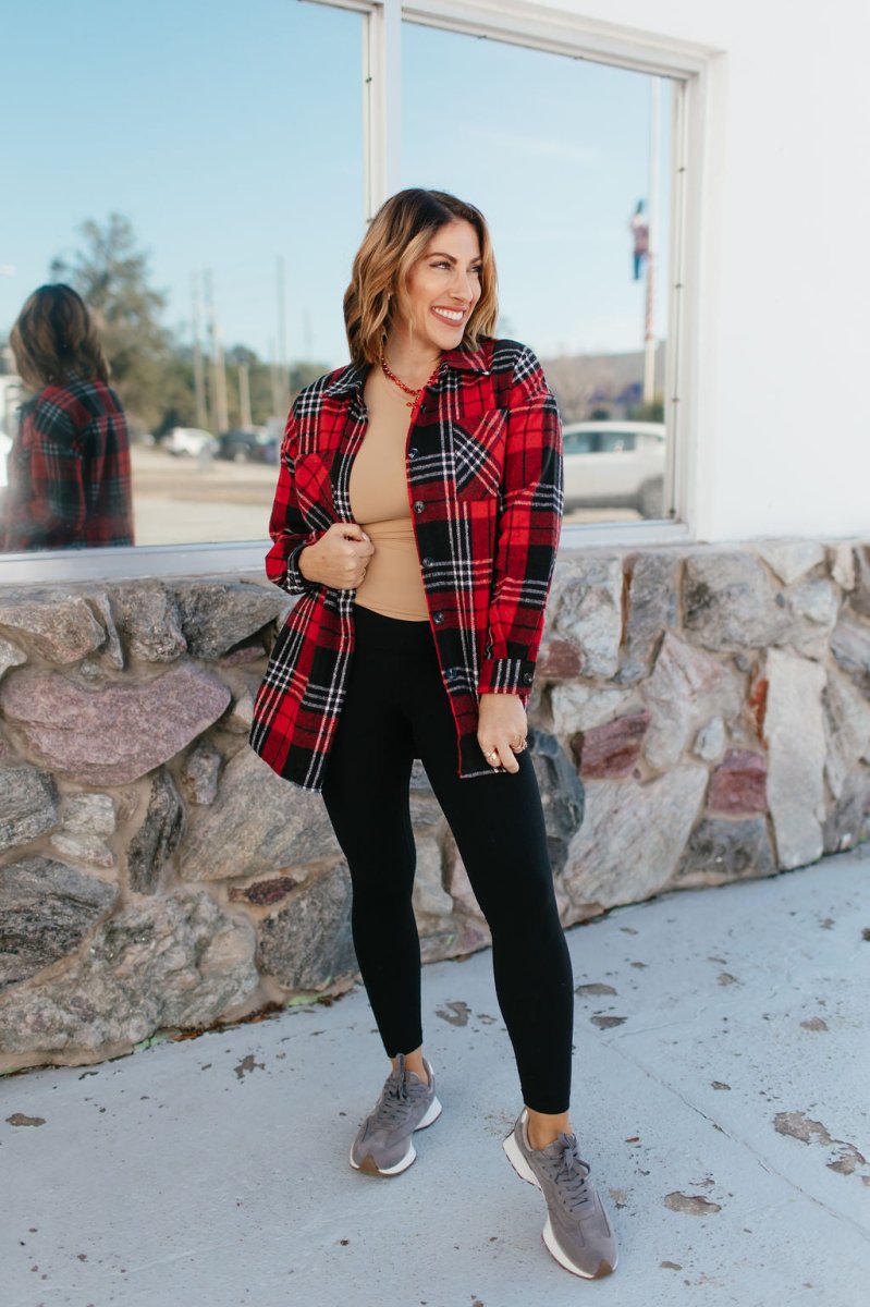 Cabin Comfort Top In Red - Macoma Boutique120 Long Sleeve