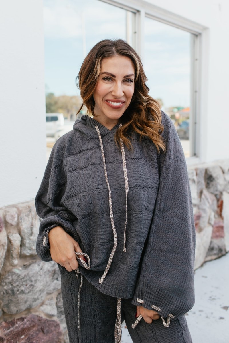Cable Crush Knit Hoodie - Macoma Boutique290 Loungewear/Sets