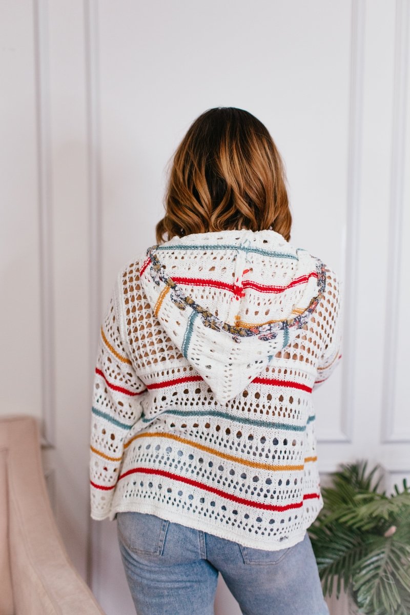 Carefree Stripes Hooded Sweater - FINAL SALE - Macoma Boutique130 Sweaters