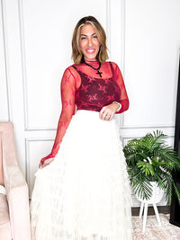 Cascading Grace Maxi Skirt in Cream - Reg/Curvy - FINAL SALE