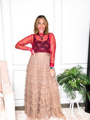 Cascading Grace Maxi Skirt in Mocha - Reg/Curvy - FINAL SALE - Macoma Boutique200 Skirts