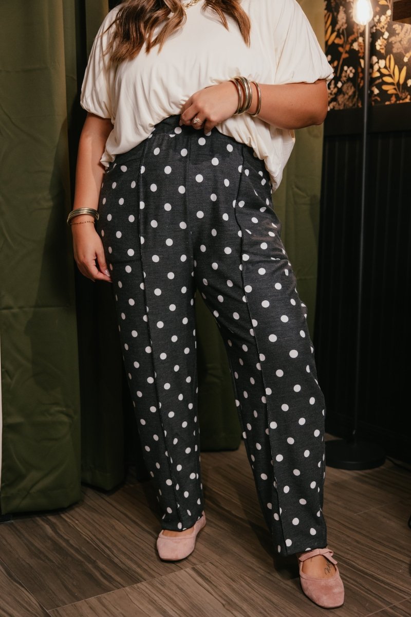 Casually Cool Pants In Polka Dot - Reg & Curvy - Macoma Boutique210 Other Bottoms