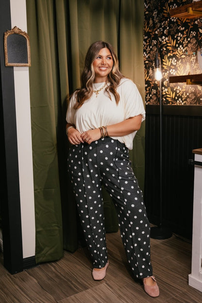 Casually Cool Pants In Polka Dot - Reg & Curvy - Macoma Boutique210 Other Bottoms