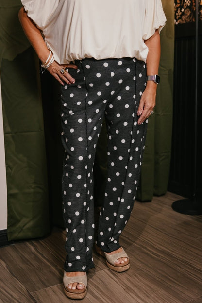 Casually Cool Pants In Polka Dot - Reg & Curvy - Macoma Boutique210 Other Bottoms