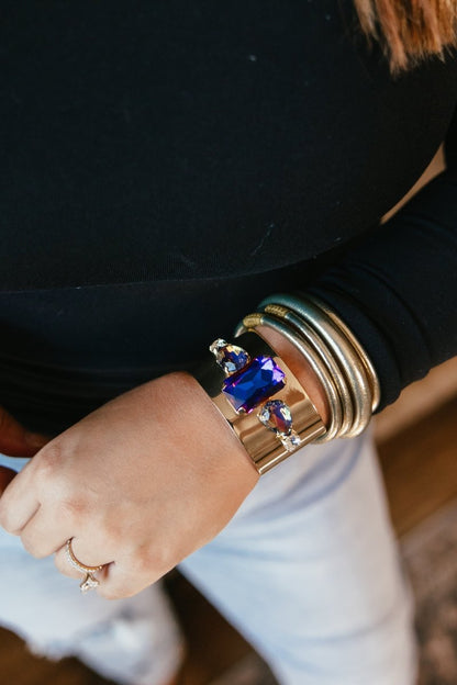 Caught My Eye Cuff Bracelet in Purple Rain - Macoma Boutique315 Jewelry