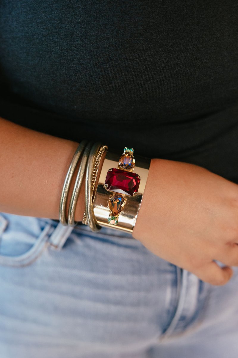 Caught My Eye Cuff Bracelet in Sugar Plum - Macoma Boutique315 Jewelry