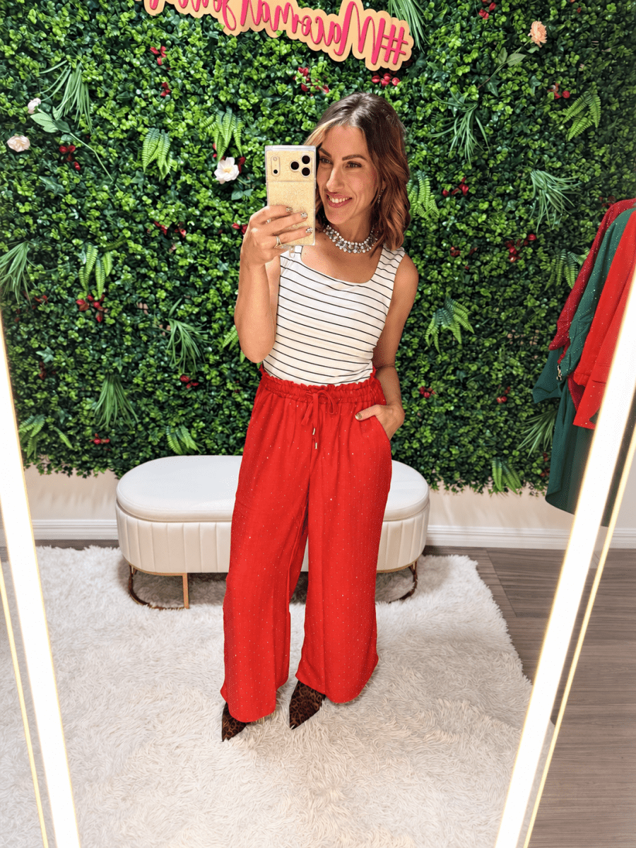 Center Stage Pants In Red - Reg & Curvy - Macoma Boutique210 Other Bottoms