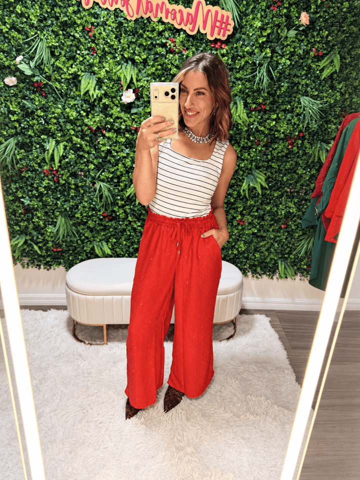 Center Stage Pants In Red - Reg & Curvy - Macoma Boutique210 Other Bottoms