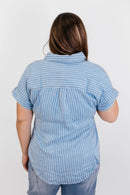 Chambray Stripes Top - FINAL SALE - Macoma Boutique100 Short Sleeve