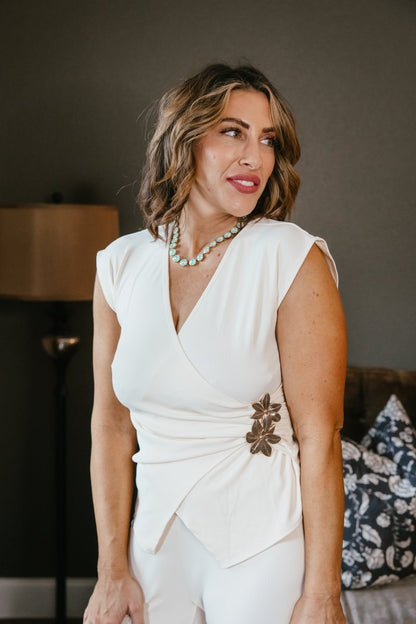 Champagne Toast Top - Macoma Boutique100 Short Sleeve