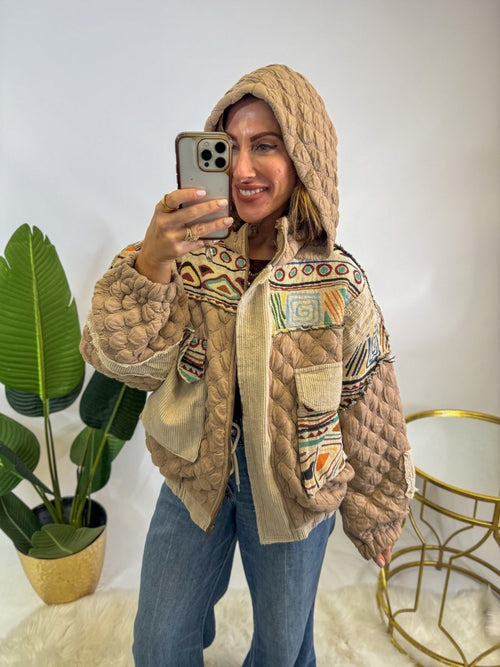 Change of Pattern Quilted Jacket - Macoma Boutique230 Outerwear