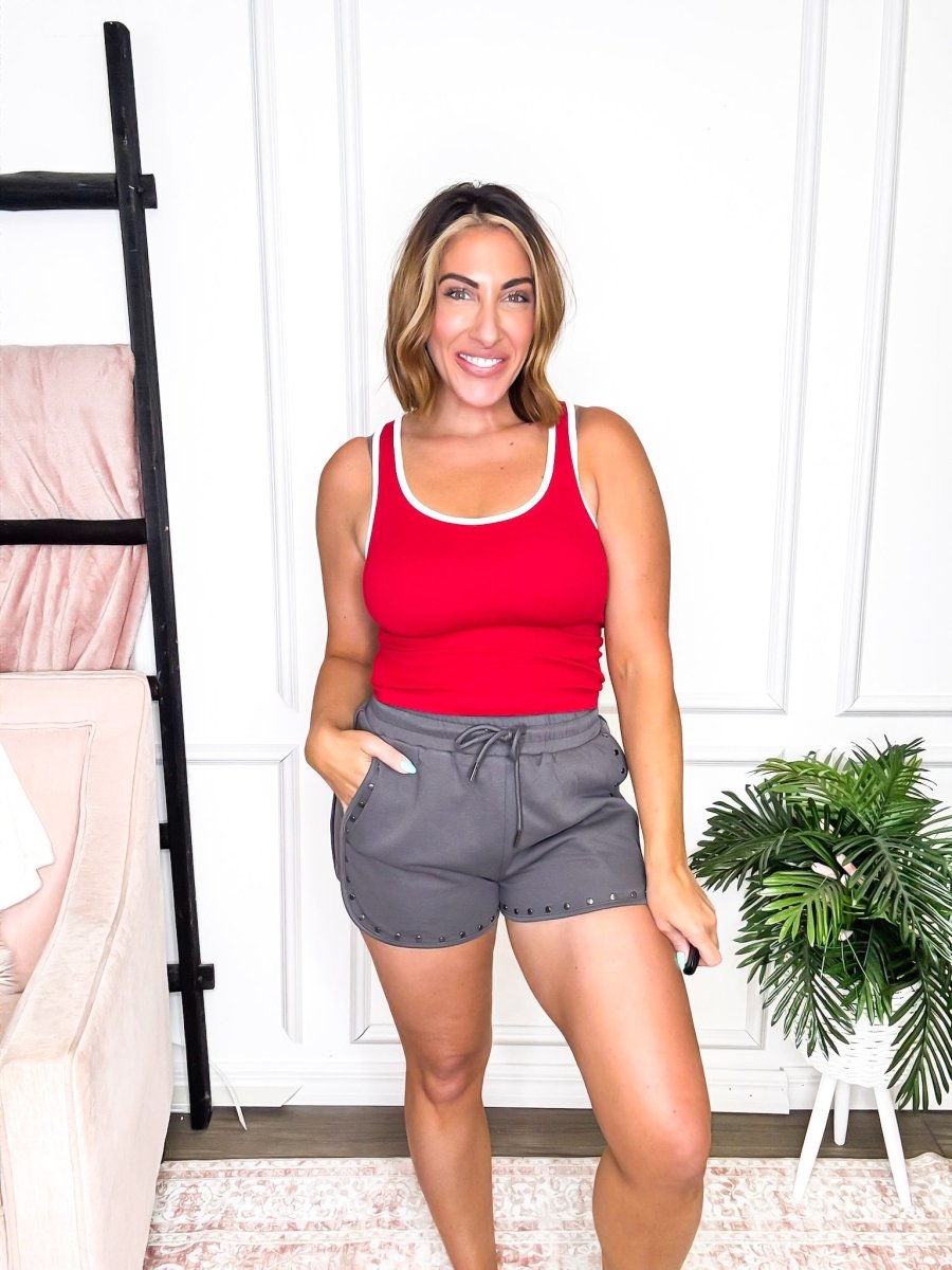 Charcoal Cutie Shorts - Reg/Curvy- FINAL SALE
