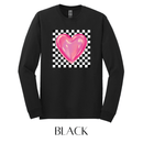 Checkered Heart Graphic Pullover - FINAL SALE - Macoma Boutique555 Presales