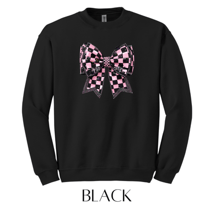 Checkers and Bows Graphic Pullover - FINAL SALE - Macoma Boutique555 Presales