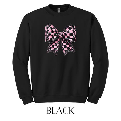 Checkers and Bows Graphic Pullover - FINAL SALE - Macoma Boutique555 Presales