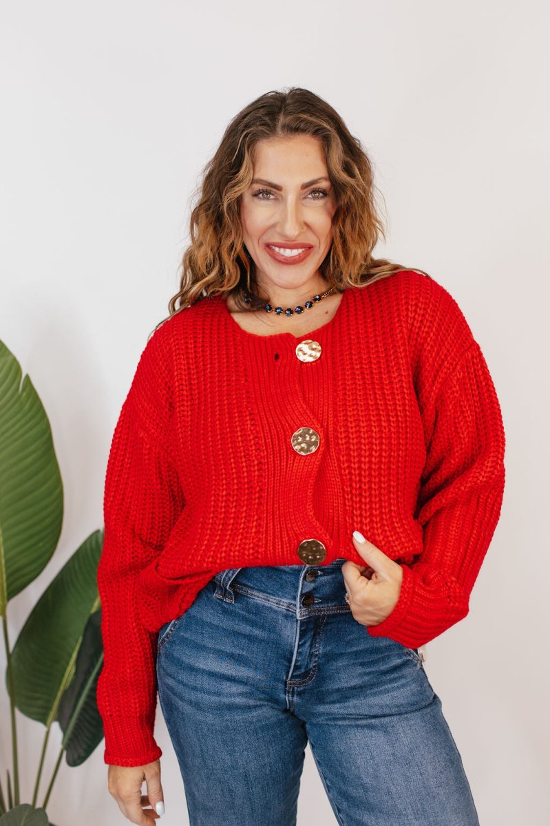Cherry Pop Chunky Cardigan - Macoma Boutique220 Cardigans/Kimonos