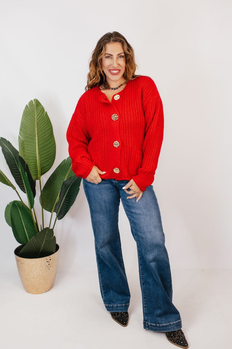 Cherry Pop Chunky Cardigan - Macoma Boutique220 Cardigans/Kimonos