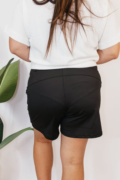 Chic & Comfy Belt Loop Shorts in Black - Reg & Curvy - Macoma Boutique180 Shorts