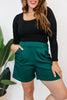 Chic & Comfy Belt Loop Shorts in Hunter - Reg & Curvy - Macoma Boutique180 Shorts