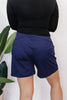 Chic & Comfy Belt Loop Shorts in Navy - Reg & Curvy - Macoma Boutique180 Shorts