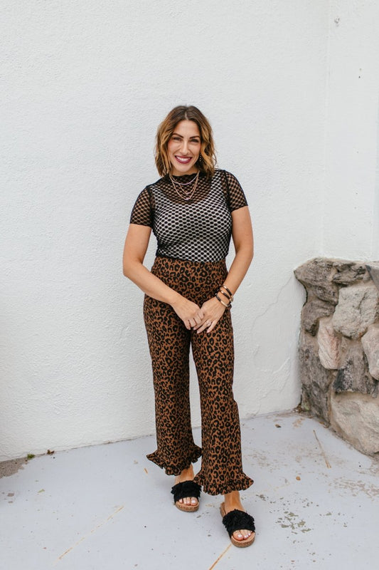 Chic Dot Mesh Top - Reg & Curvy - Macoma Boutique100 Short Sleeve