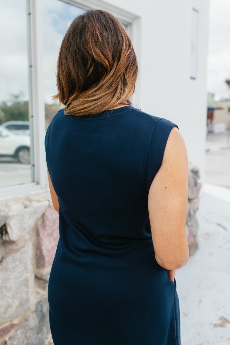 Chic & Simple Dress In Navy - Macoma Boutique250 Dresses