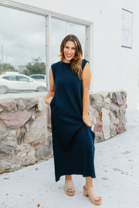 Chic & Simple Dress In Navy