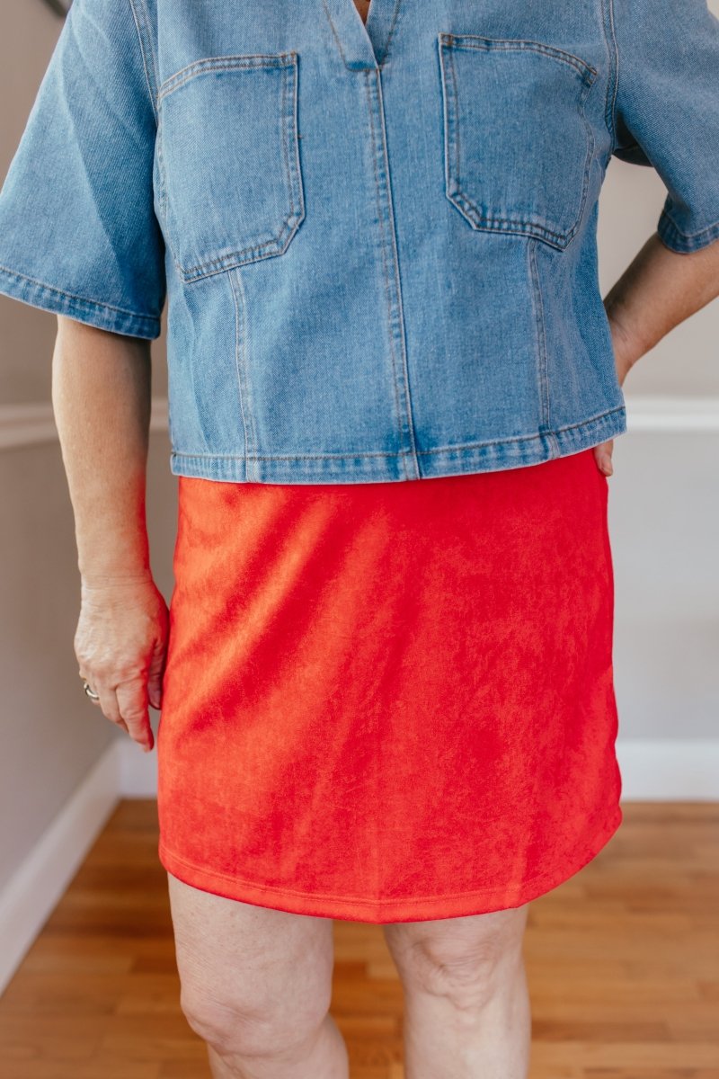 Classic Crush Mini Skirt In Red - Reg & Curvy - Macoma Boutique200 Skirts