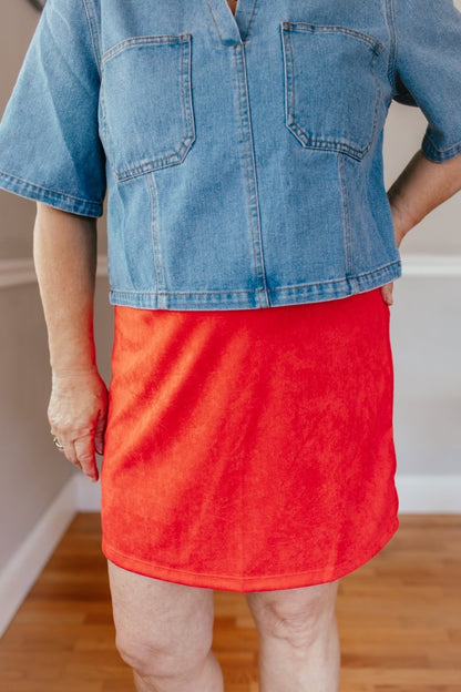 Classic Crush Mini Skirt In Red - Reg & Curvy - Macoma Boutique200 Skirts