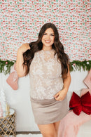 Classic Crush Mini Skirt In Tan - Reg & Curvy - Macoma Boutique200 Skirts