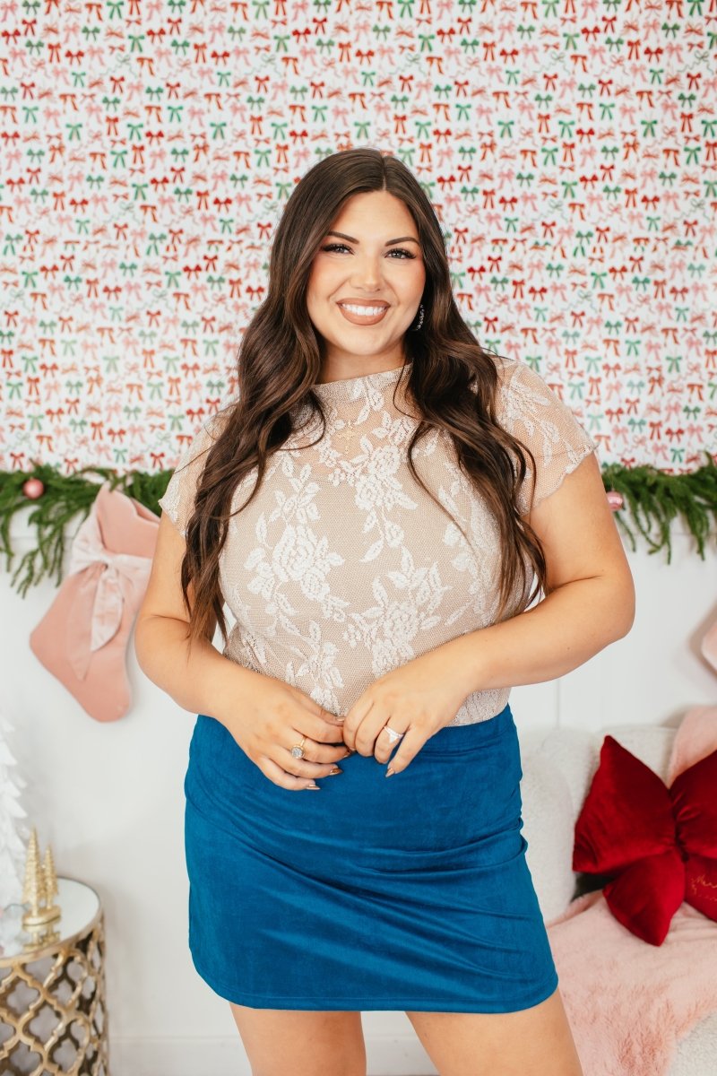 Classic Crush Mini Skirt In Teal - Reg & Curvy - Macoma Boutique200 Skirts