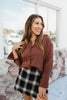 Classic Kathryn Button Up Top in Brown - Reg & Curvy - Macoma Boutique120 Long Sleeve